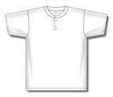 Athletic Knit (AK) BA1347A-000 Adult White Two-Button Baseball Jersey