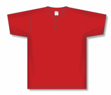 Athletic Knit (AK) BA1347A-005 Adult Red Two-Button Baseball Jersey