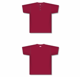 Athletic Knit (AK) BA1347A-013 Adult AV Red Two-Button Baseball Jersey