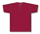 Athletic Knit (AK) BA1347A-013 Adult AV Red Two-Button Baseball Jersey