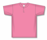 Athletic Knit (AK) BA1347A-014 Adult Pink Two-Button Baseball Jersey