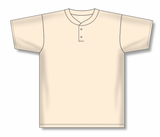 Athletic Knit (AK) BA1347A-048 Adult Sand Two-Button Baseball Jersey