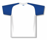 Athletic Knit (AK) BA1375M-207 Mens White/Royal Blue Pullover Baseball Jersey