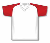 Athletic Knit (AK) BA1375Y-209 Youth White/Red Pullover Baseball Jersey