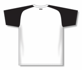 Athletic Knit (AK) BA1375Y-222 Youth White/Black Pullover Baseball Jersey