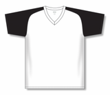 Athletic Knit (AK) BA1375Y-222 Youth White/Black Pullover Baseball Jersey