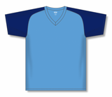 Athletic Knit (AK) BA1375Y-232 Youth Sky Blue/Navy Pullover Baseball Jersey