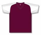 Athletic Knit (AK) V1375L-233 Ladies Maroon/White Volleyball Jersey