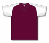 Athletic Knit (AK) BA1375M-233 Mens Maroon/White Pullover Baseball Jersey