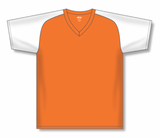 Athletic Knit (AK) BA1375L-238 Ladies Orange/White Pullover Baseball Jersey