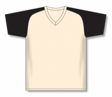 Athletic Knit (AK) BA1375Y-240 Youth Sand/Black Pullover Baseball Jersey