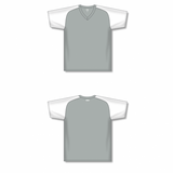Athletic Knit (AK) BA1375M-245 Mens Grey/White Pullover Baseball Jersey
