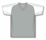Athletic Knit (AK) BA1375M-245 Mens Grey/White Pullover Baseball Jersey