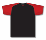 Athletic Knit (AK) BA1375M-249 Mens Black/Red Pullover Baseball Jersey