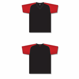 Athletic Knit (AK) S1375M-249 Mens Black/Red Soccer Jersey