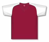 Athletic Knit (AK) BA1375L-250 Ladies AV Red/White Pullover Baseball Jersey