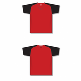 Athletic Knit (AK) BA1375L-264 Ladies Red/Black Pullover Baseball Jersey