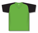 Athletic Knit (AK) BA1375Y-269 Youth Lime Green/Black Pullover Baseball Jersey