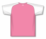Athletic Knit (AK) BA1375L-275 Ladies Pink/White Pullover Baseball Jersey