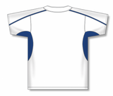 Athletic Knit (AK) BA1745A-207 Adult White/Royal Blue One-Button Baseball Jersey