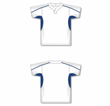 Athletic Knit (AK) BA1745Y-207 Youth White/Royal Blue One-Button Baseball Jersey