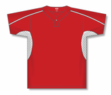 Athletic Knit (AK) BA1745Y-208 Youth Red/White One-Button Baseball Jersey