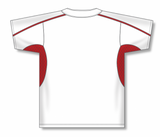 Athletic Knit (AK) BA1745Y-209 Youth White/Red One-Button Baseball Jersey