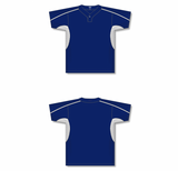 Athletic Knit (AK) BA1745A-216 Adult Navy/White One-Button Baseball Jersey