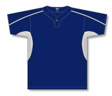 Athletic Knit (AK) BA1745Y-216 Youth Navy/White One-Button Baseball Jersey