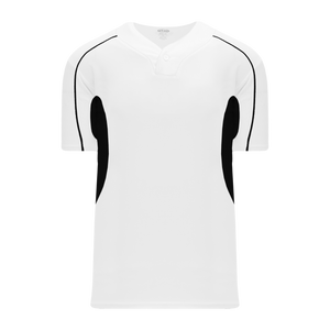 Athletic Knit (AK) BA1745Y-222 Youth White/Black One-Button Baseball Jersey
