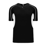 Athletic Knit (AK) BA1745Y-221 Youth Black/White One-Button Baseball Jersey