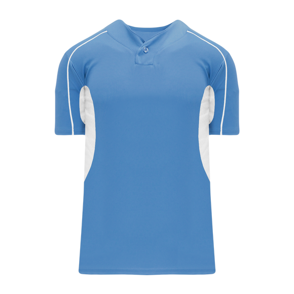 Athletic Knit (AK) BA1745A-227 Adult Sky Blue/White One-Button Baseball Jersey