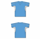 Athletic Knit (AK) BA1745A-227 Adult Sky Blue/White One-Button Baseball Jersey