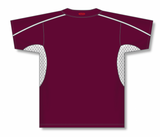 Athletic Knit (AK) BA1745A-233 Adult Maroon/White One-Button Baseball Jersey
