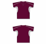 Athletic Knit (AK) BA1745A-233 Adult Maroon/White One-Button Baseball Jersey