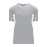 Athletic Knit (AK) BA1745Y-245 Youth Grey/White One-Button Baseball Jersey