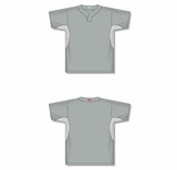 Athletic Knit (AK) BA1745A-245 Adult Grey/White One-Button Baseball Jersey