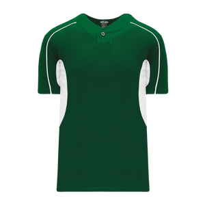Athletic Knit (AK) BA1745A-260 Adult Dark Green/White One-Button Baseball Jersey