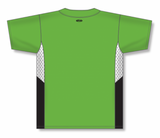 Athletic Knit (AK) BA1763A-107 Adult Lime Green/White/Black One-Button Baseball Jersey