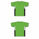 Athletic Knit (AK) BA1763Y-107 Youth Lime Green/White/Black One-Button Baseball Jersey