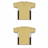 Athletic Knit (AK) BA1763A-281 Adult Vegas Gold/White/Black One-Button Baseball Jersey