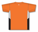 Athletic Knit (AK) BA1763A-330 Adult Orange/White/Black One-Button Baseball Jersey