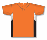 Athletic Knit (AK) BA1763Y-330 Youth Orange/White/Black One-Button Baseball Jersey