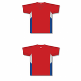 Athletic Knit (AK) BA1763Y-344 Youth Red/White/Royal Blue One-Button Baseball Jersey