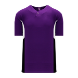 Athletic Knit (AK) BA1763Y-438 Youth Purple/White/Black One-Button Baseball Jersey