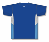 Athletic Knit (AK) BA1763A-445 Adult Royal Blue/White/Sky Blue One-Button Baseball Jersey