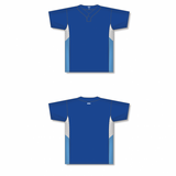 Athletic Knit (AK) BA1763A-445 Adult Royal Blue/White/Sky Blue One-Button Baseball Jersey