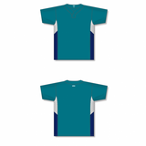 Athletic Knit (AK) BA1763Y-456 Youth Pacific Teal/White/Navy One-Button Baseball Jersey