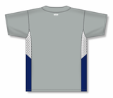 Athletic Knit (AK) BA1763A-548 Adult Grey/White/Navy One-Button Baseball Jersey