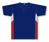 Athletic Knit (AK) BA1763Y-764 Youth Navy/White/Red One-Button Baseball Jersey